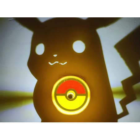 Lampara de Sombra de Pikachu Impresa en 3D | Lámpara Pokémon LED